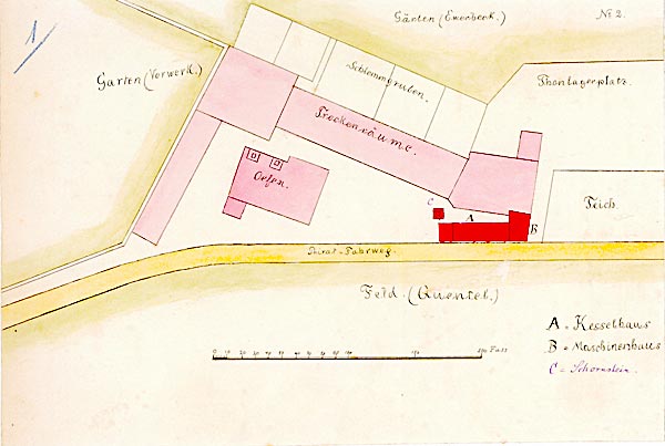 Grundriss der Ziegelei 1875